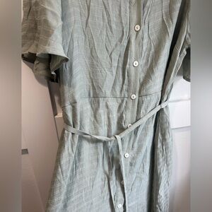 Light Green Button-Up Dress